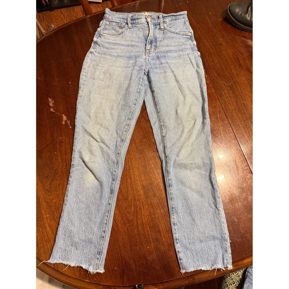 Madewell The Perfect Vintage Jean Light Wash Raw Hem High Rise Denim Size 23